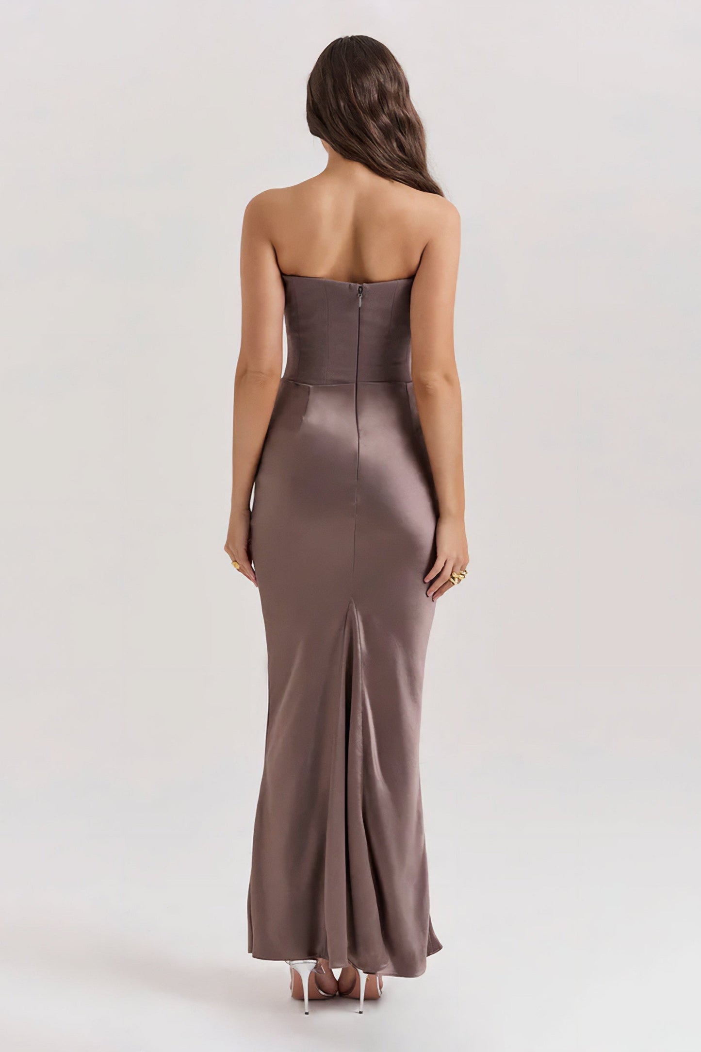Emily Strapless Corset Draped Maxi Dress