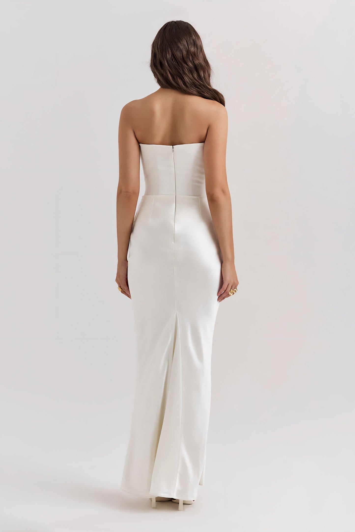 Emily Strapless Corset Draped Maxi Dress