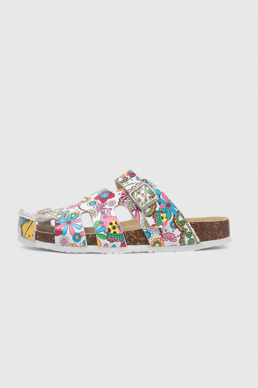 Isolde Buckled Cork Slide Clogs
