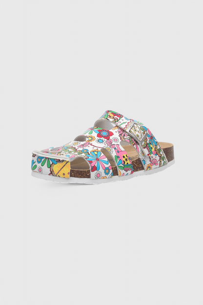 Isolde Buckled Cork Slide Clogs