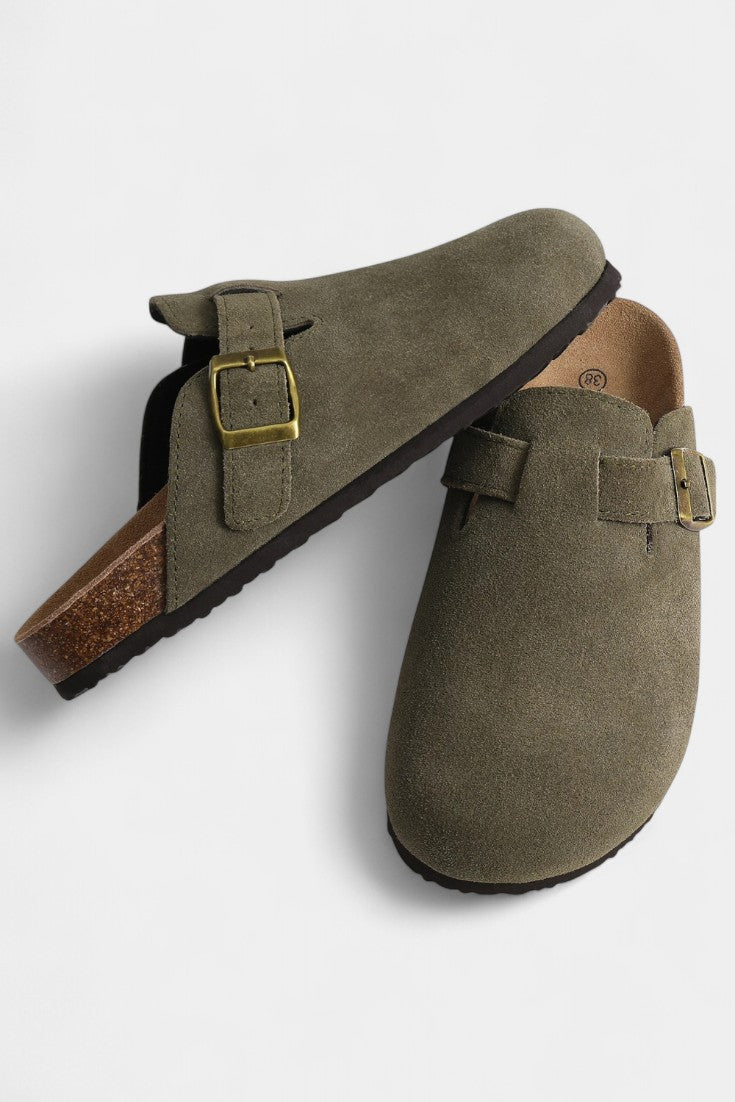 Tia Robust Suede Clogs