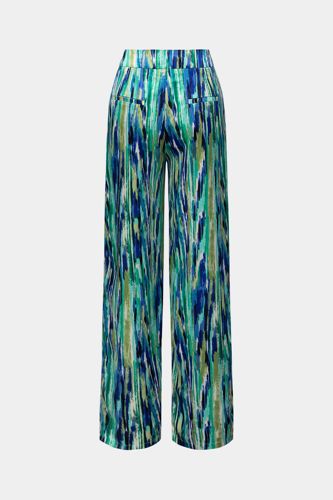 Inna Marble Print High-Waisted Straight Leg Pants