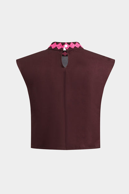 Sloan Coconut Palm Cut-Out Button Top & Skirt Set