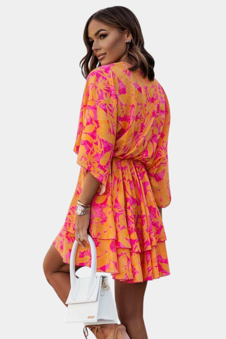 Eliza Twist-Front Floral Wrap Mini Dress
