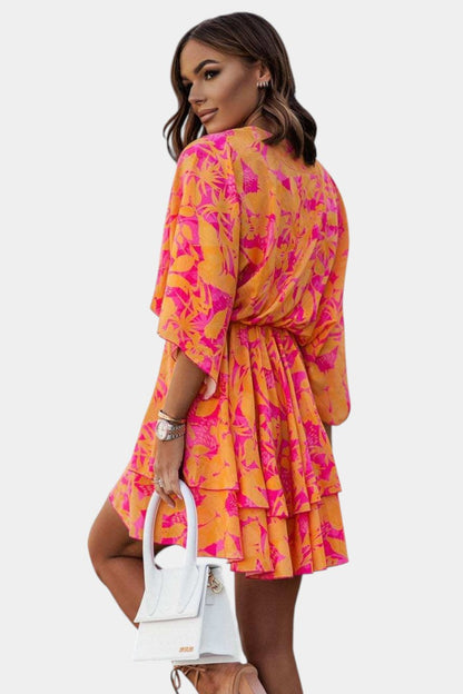 Eliza Twist-Front Floral Wrap Mini Dress
