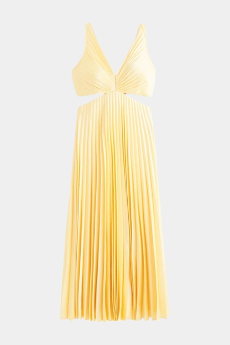 Selena Sleeveless Pleated Cut-Out Midi Dress