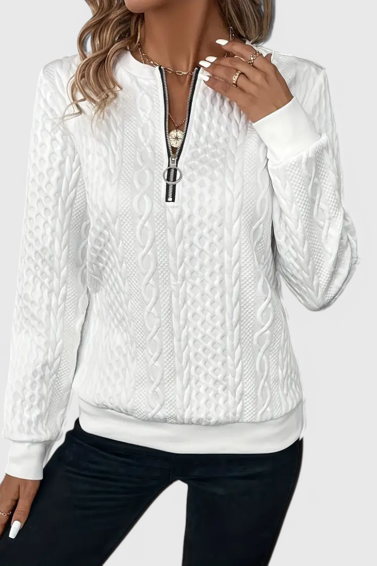 Zoey Soft Zip-Up Knit Jumper