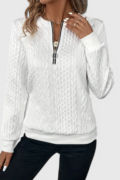 Zoey Soft Zip-Up Knit Jumper