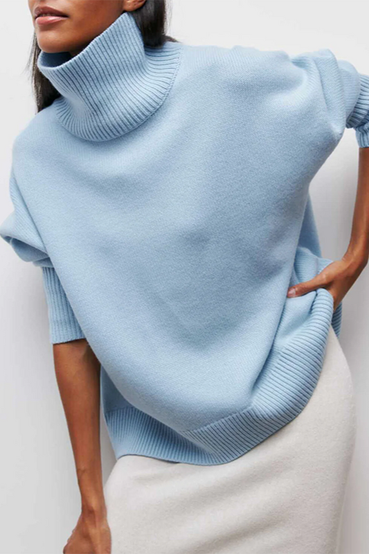 Kaisey Cloudless Sky Turtleneck Oversized Jumper