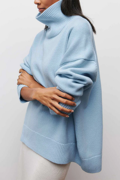 Kaisey Cloudless Sky Turtleneck Oversized Jumper