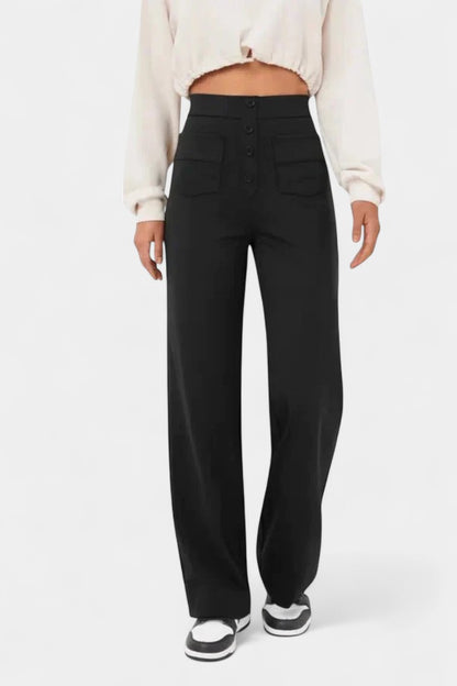 Nova High-Waisted Stretch Straight-Leg Pants