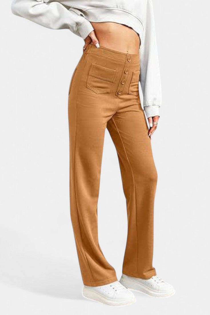 Nova High-Waisted Stretch Straight-Leg Pants