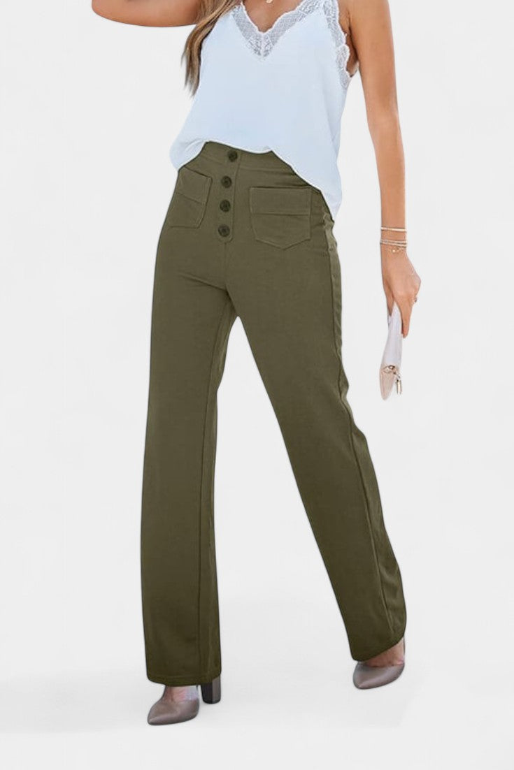 Nova High-Waisted Stretch Straight-Leg Pants