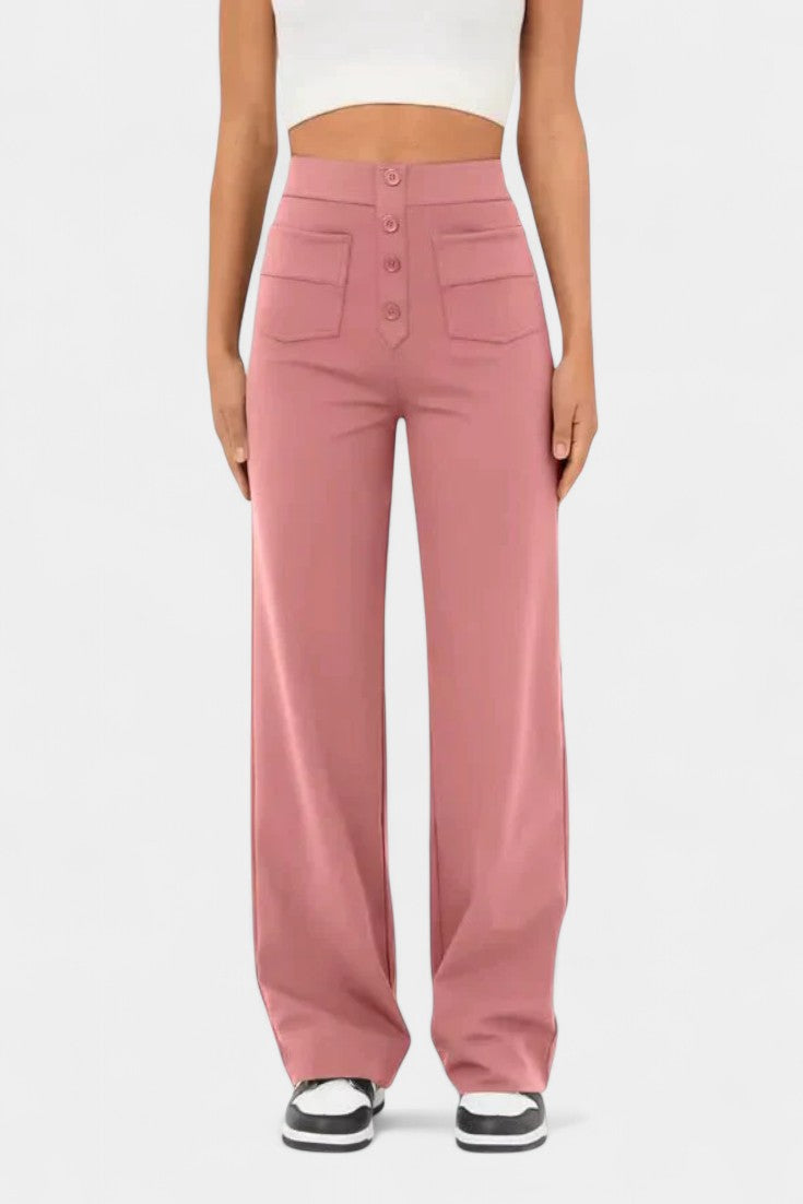 Nova High-Waisted Stretch Straight-Leg Pants
