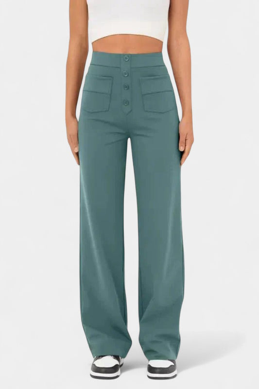 Nova High-Waisted Stretch Straight-Leg Pants