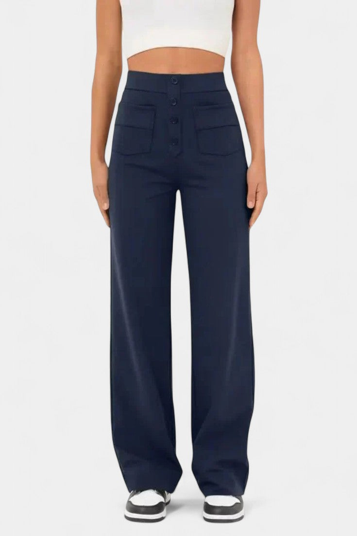 Nova High-Waisted Stretch Straight-Leg Pants