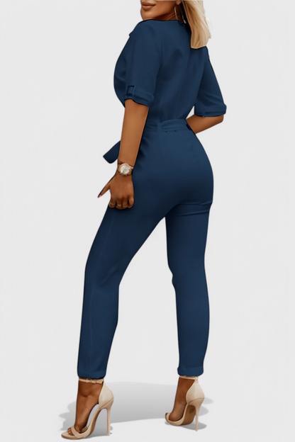 Vivienne V-Neck Jumpsuit with Effortless Elegance