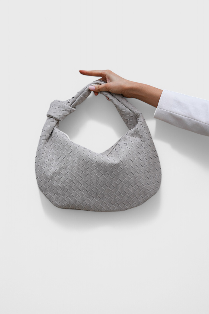 Sage Medium Woven Shoulder Satchel