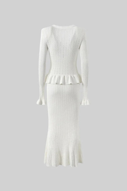 Cressida Refined Knit Midi Dress & Buttoned Top Set