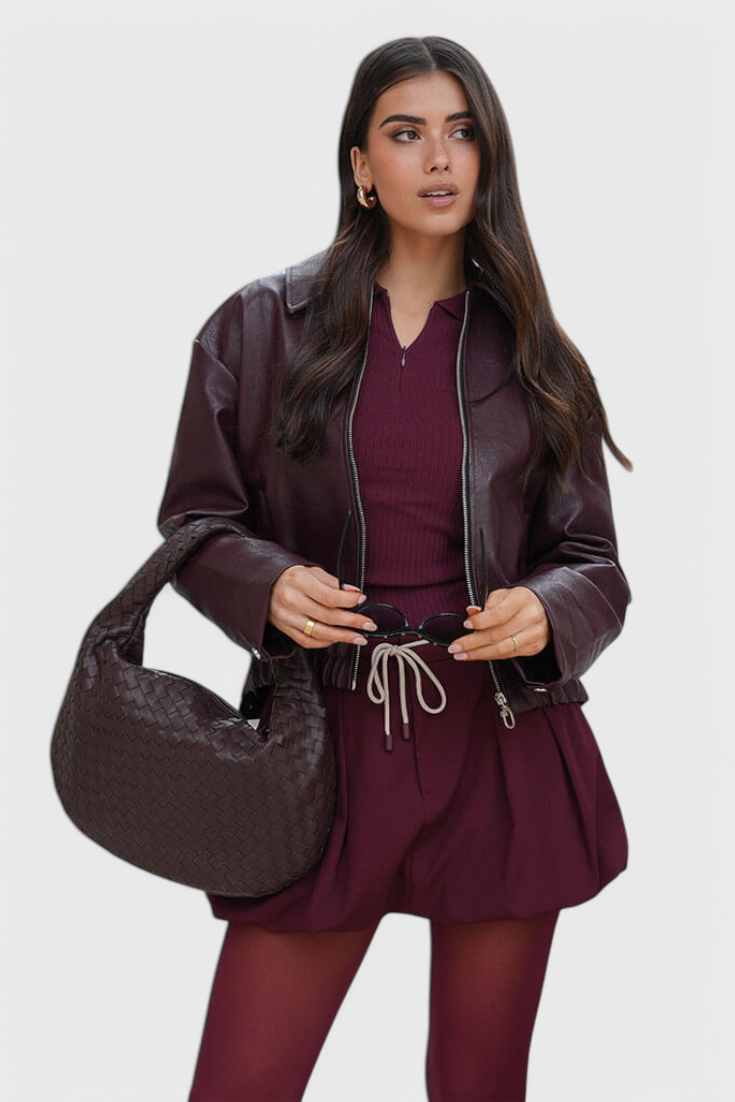 Sage Medium Woven Shoulder Satchel